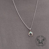 Fashion Turquoise Moon Stainless Steel Pendant