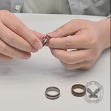 Nordic Celtic Knot Wood Grain Stainless Steel Ring