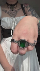 Classic Claw Stainless Steel CZ Ring