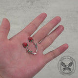 Rose Buds Stainless Steel Piercing Earrings