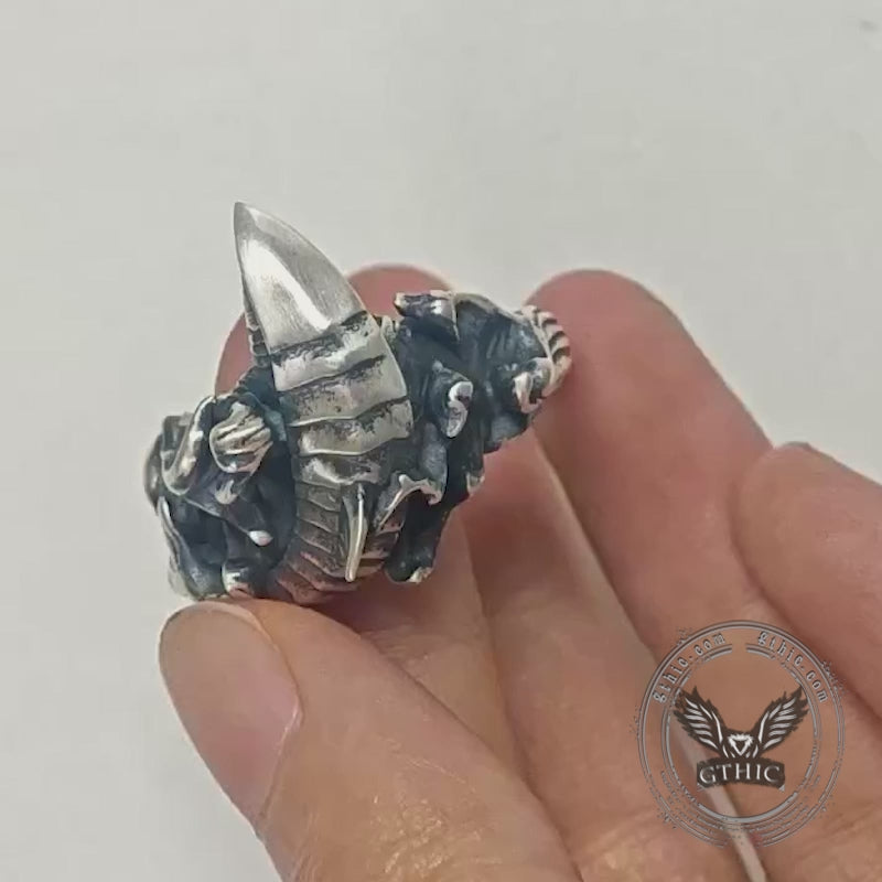 Vintage Fierce Shark Ocean Wave Sterling Silver Ring