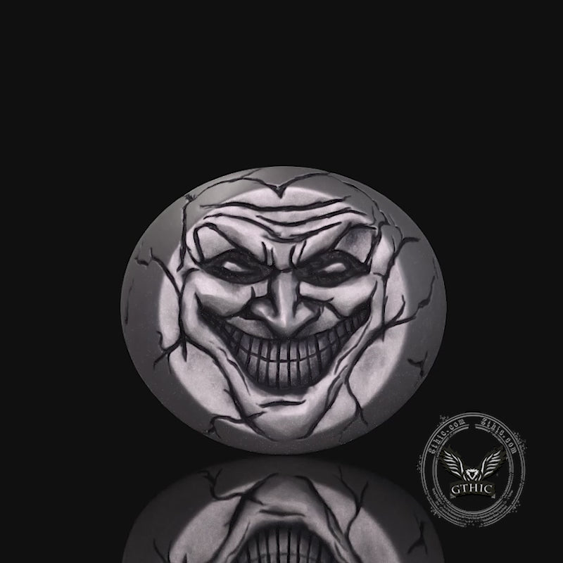 Evil Clown Head Gothic Sterling Silver Ring