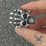 Exaggerated Manipulator Skull Sterling Silver Ring