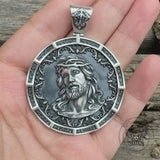 Two-sided Jesus Thorns Crown Sterling Silver Pendant