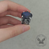 Vintage Archangel Michael Wings Gem Sterling Silver Ring