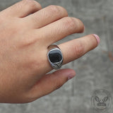 Black Epoxy Stainless Steel Minimalist Ring