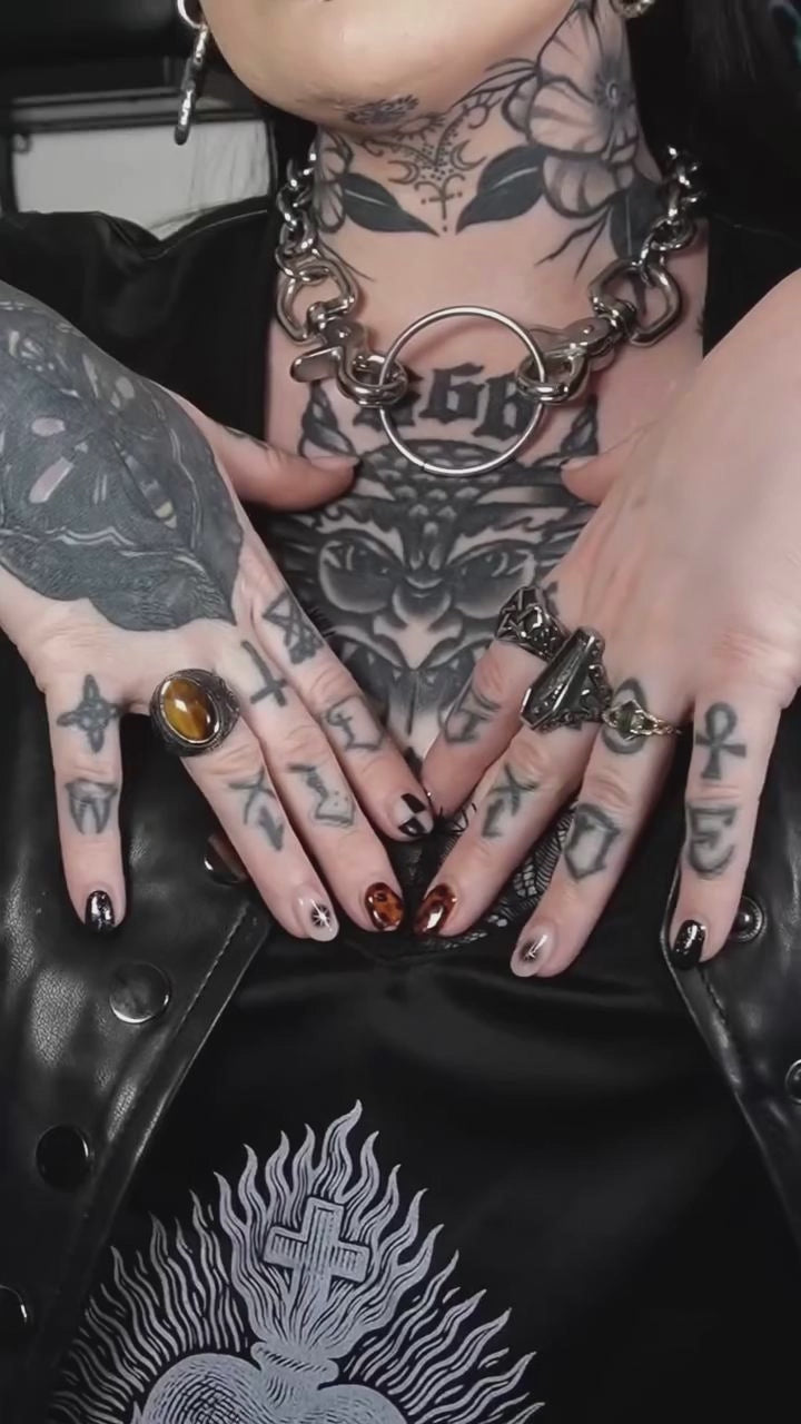 Vintage Pattern Gem Stainless Steel Ring