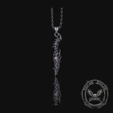 Gothic Dragon Dagger Knife Sterling Silver Pendant