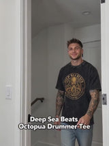 Deep Sea Beats Octopus Drummer Vintage Washed T-shirt