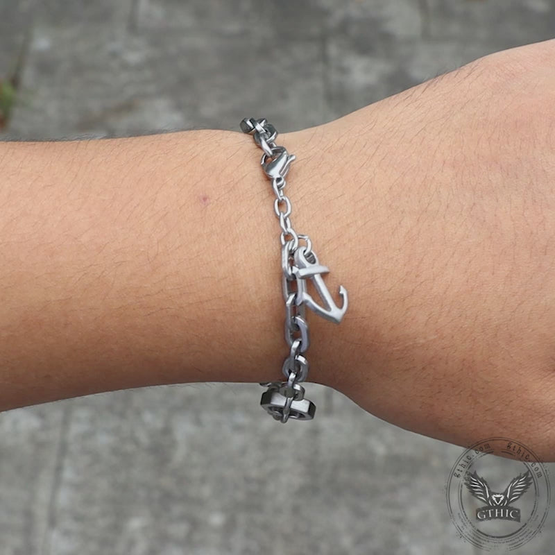 Punk Anchor Stainless Steel Chain Marine Bracelet