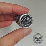 Cross Archangel Guardian Sterling Silver Ring