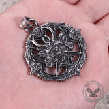 Vintage Turntable Samurai Demon Stainless Steel Pendant