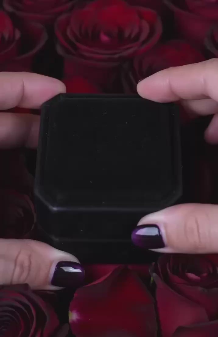 Black Diamond-Set Brass Engagement Ring