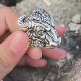 Bull Head Sterling Silver Animal Ring