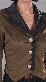Vintage-Style Fitted Waist Lace Tailcoat Coat