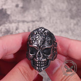 Vintage Skull Filigree Stainless Steel Gothic Ring