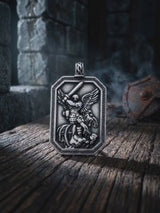 Vintage Guardian Angel Stainless Steel Pendant