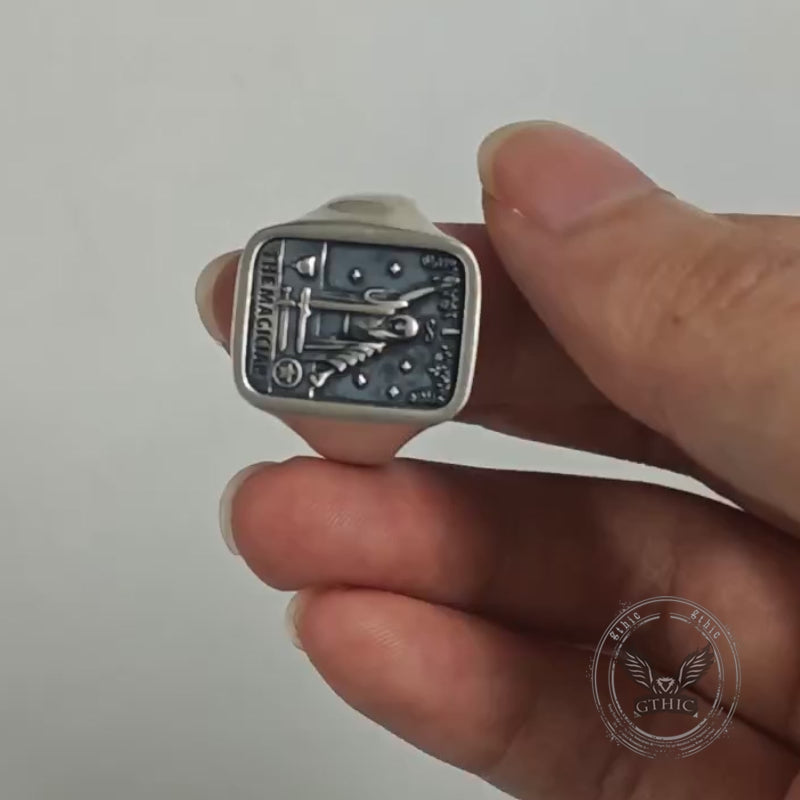 The Magician Tarot Card Sterling Silver Ring