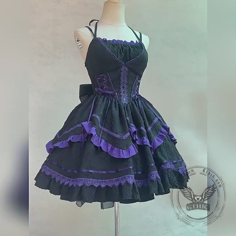 Vestido de lolita gótica de muñeca oscura