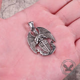 St. Michael Cross Shield Stainless Steel Pendant