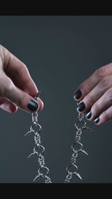 Hip-Hop Y2K Ring And Spikes Stainless Steel Choker Necklace