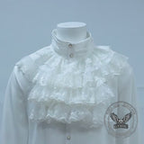 Gothic Ruffled Stand Collar Long-Sleeved Shirt