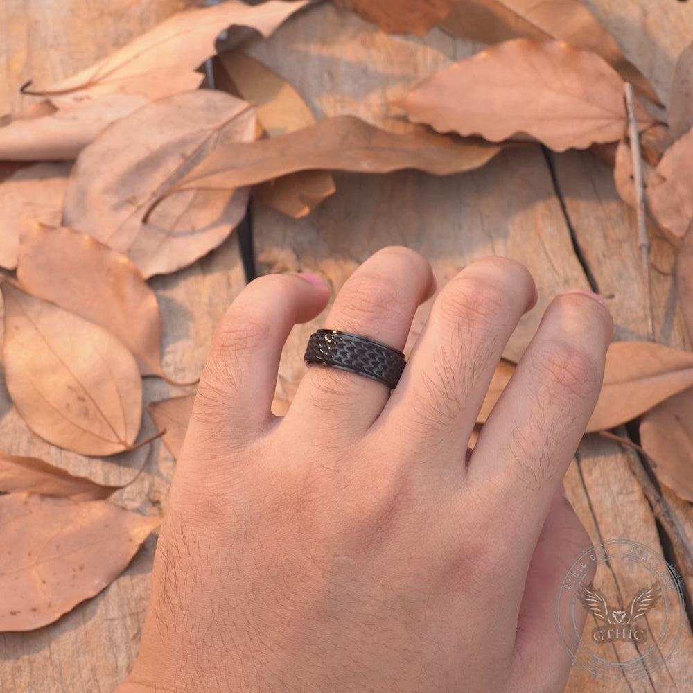 Dragon Scale Stainless Steel Spinner Ring
