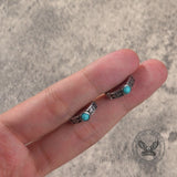 Viking Celtic Knot Turquoise Stainless Steel Hoop Earrings