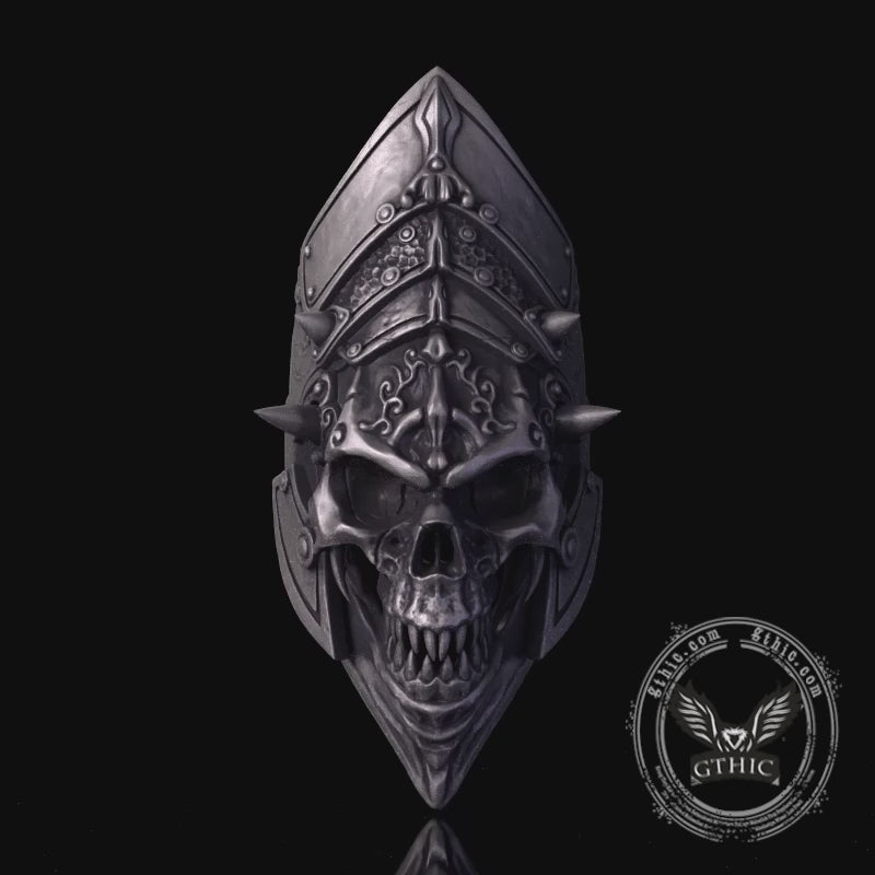 Gothic Armor Skull Sterling Silver Knuckle Ring