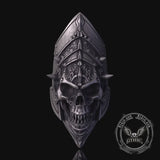 Gothic Armor Skull Sterling Silver Knuckle Ring