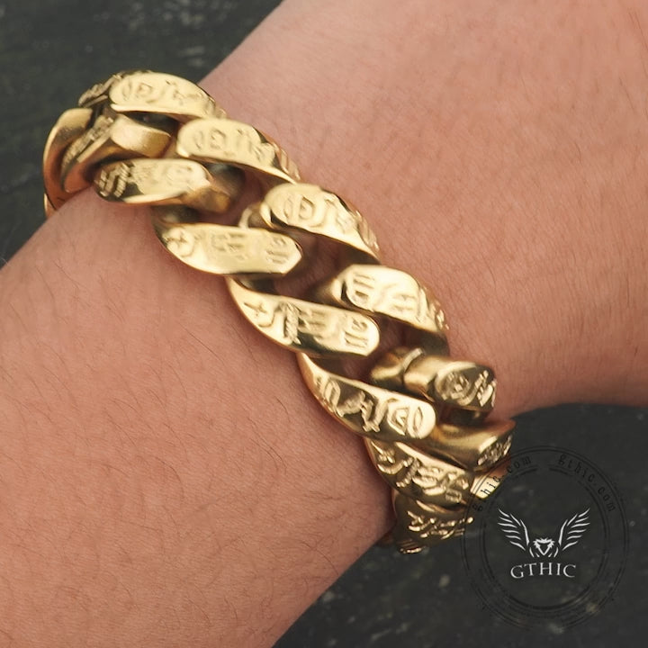 Ancient Egyptian Hieroglyphics Stainless Steel Bracelet