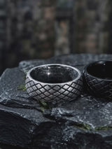 Minimalist Diamond Grid Stainless Steel Band Ring