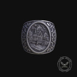 Viking Village Celtic Knot Pattern Sterling Silver Ring