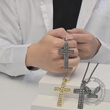 Vintage Vine Cross Stainless Steel Pendant