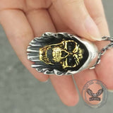 Grim Reaper Sterling Silver Skull Pendant