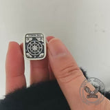 Wheel of Fortune Tarot Card Sterling Silver Ring