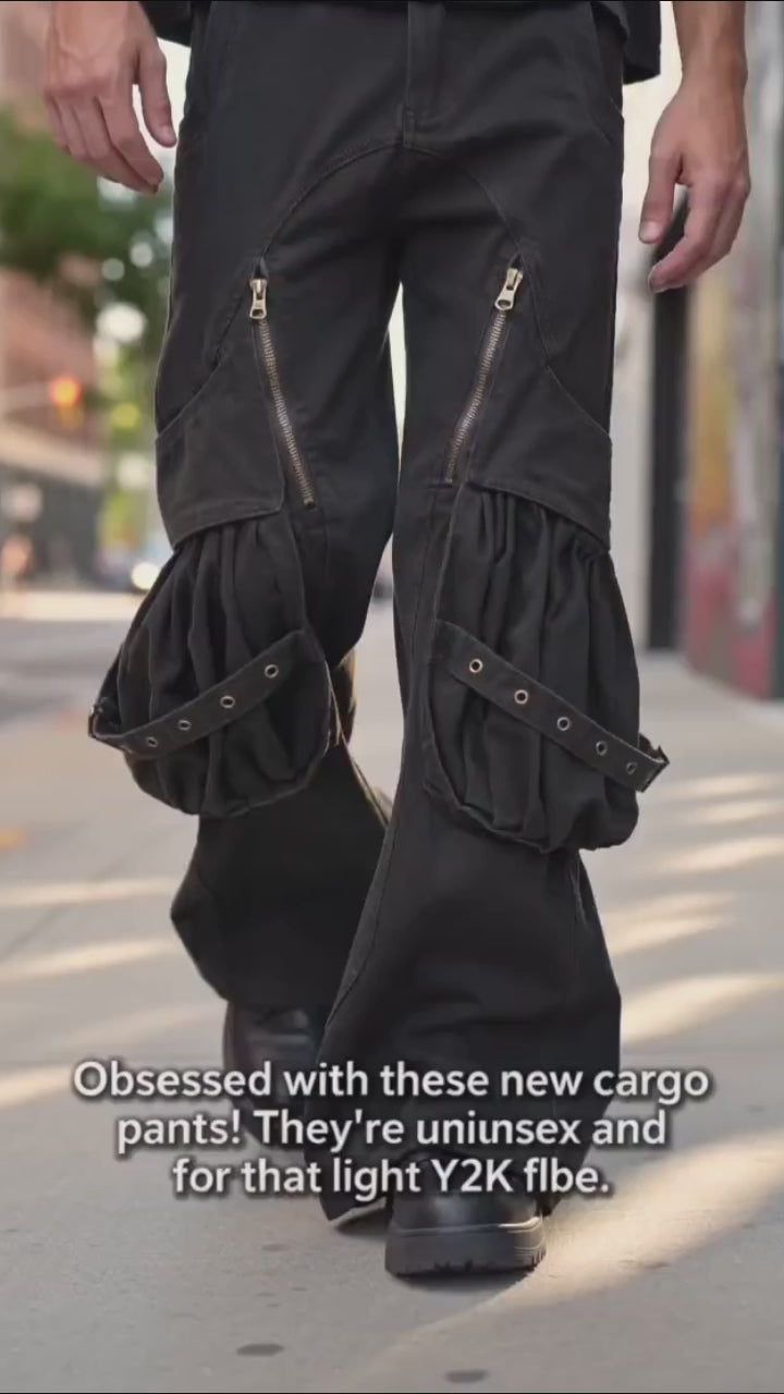 Pantaloni punk da uomo in cotone con stampa teschio patch