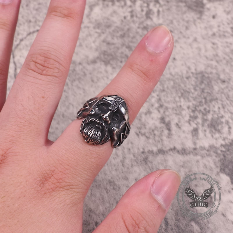 Nordic Viking Odin Head Stainless Steel Ring