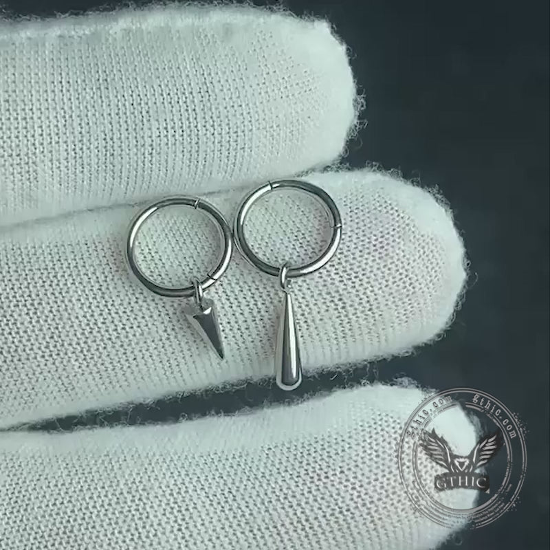 Simple Teardrop Tapered G23 Titanium Piercing Earrings