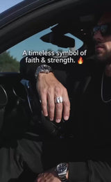 Hollow Cross Stainless Steel Ring