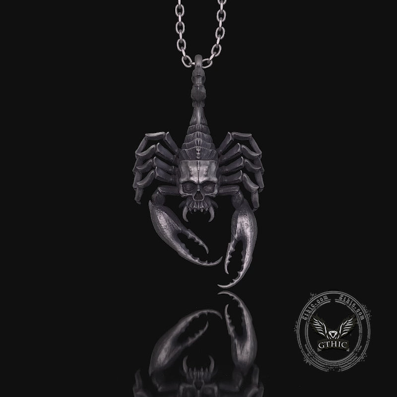 Horrible Skull Faced Scorpion Sterling Silver Pendant