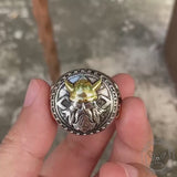 Gott des Krieges Odin Sterling Silber Wikinger Ring