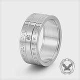 Calendar Diamond Stainless Steel Spinner Ring