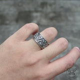 Vintage umgebener keltischer Knoten-Wikinger-Ring aus Edelstahl