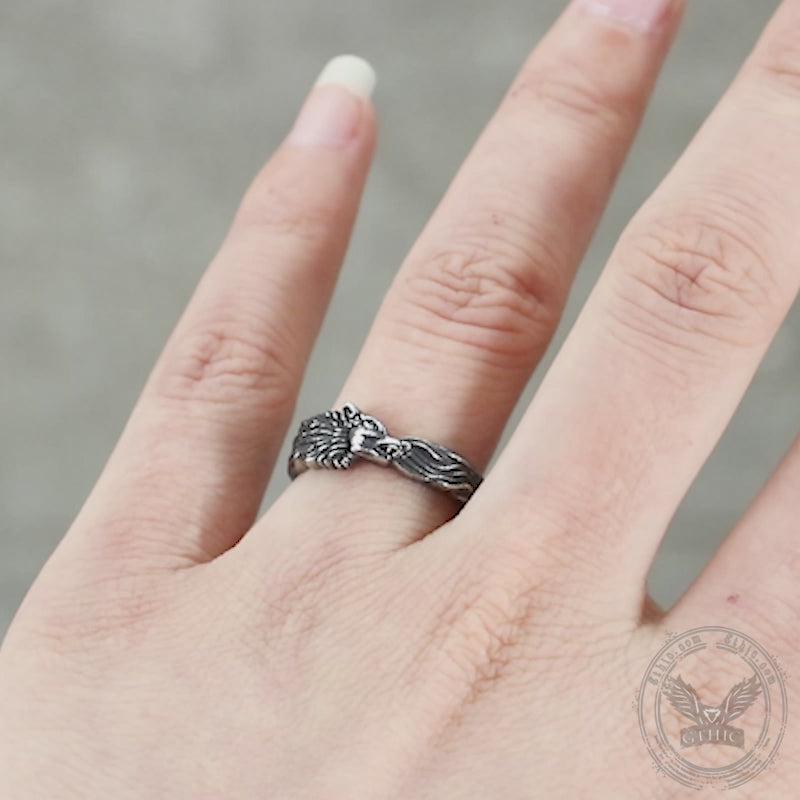 Anillo animal de acero inoxidable Wolf Loyalty