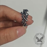 Vine Rose Hollow Design Sterling Silver Ring