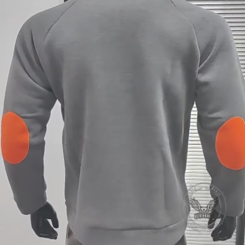 Fashion Colorblock Half-Zip Stand Collar Sweatshirt