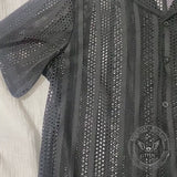 Street Casual Hollow Out Knit Short Sleeve Shirt