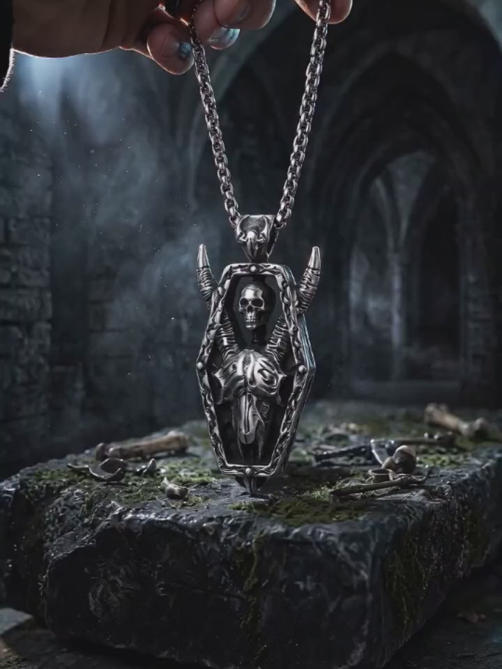 Vintage Skull Ram's Head Stainless Steel Pendant