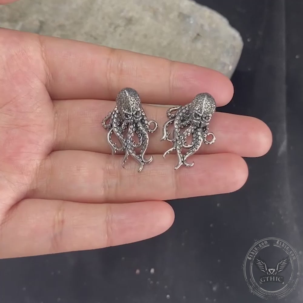 Punk Octopus Stainless Steel Animal Earrings